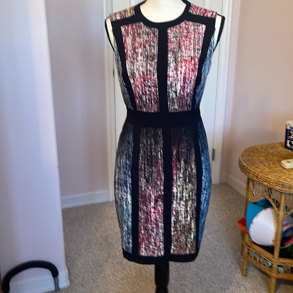 multicolored work evening dress